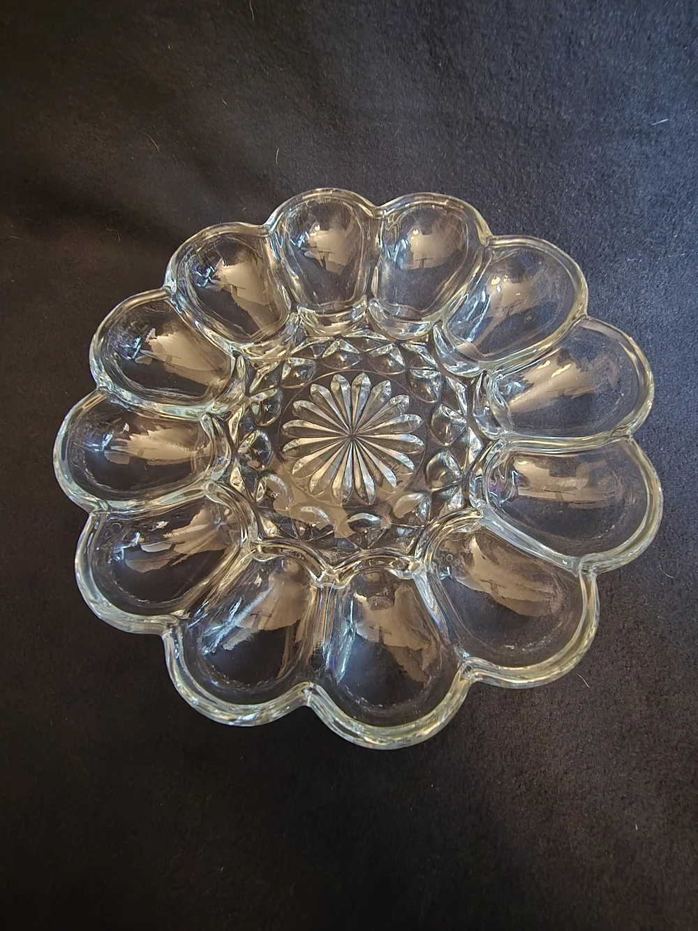 Anchor Hocking Clear Glass Deviled Egg or Relish Serving Dish